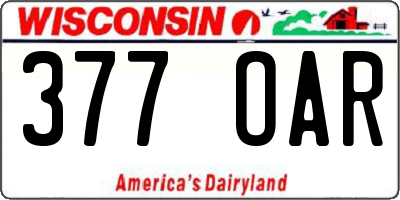 WI license plate 377OAR