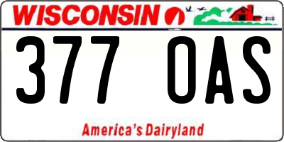 WI license plate 377OAS