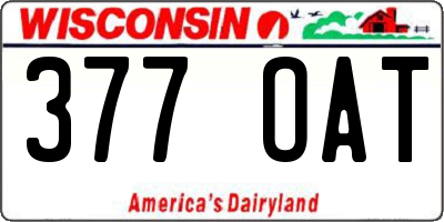 WI license plate 377OAT