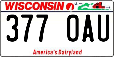WI license plate 377OAU