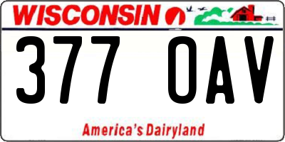 WI license plate 377OAV