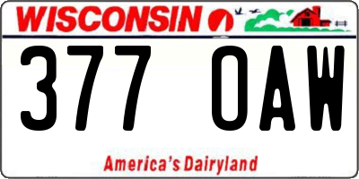 WI license plate 377OAW