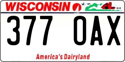 WI license plate 377OAX