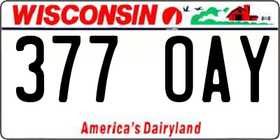 WI license plate 377OAY