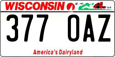 WI license plate 377OAZ