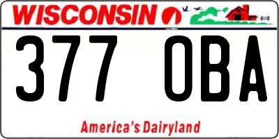WI license plate 377OBA