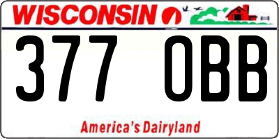 WI license plate 377OBB