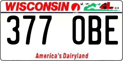 WI license plate 377OBE