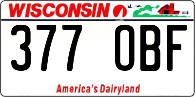WI license plate 377OBF