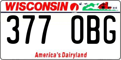 WI license plate 377OBG