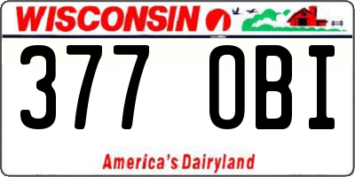 WI license plate 377OBI