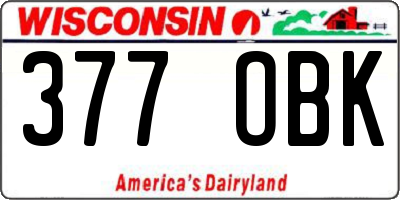 WI license plate 377OBK