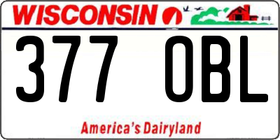 WI license plate 377OBL