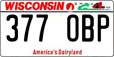 WI license plate 377OBP