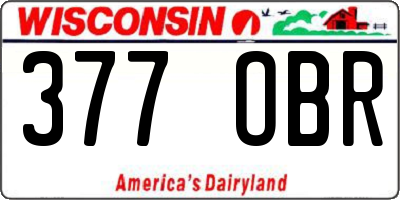 WI license plate 377OBR