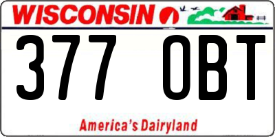 WI license plate 377OBT