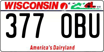 WI license plate 377OBU