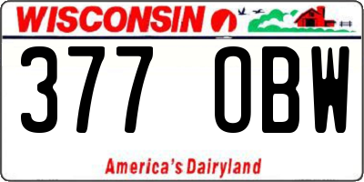 WI license plate 377OBW