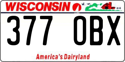 WI license plate 377OBX
