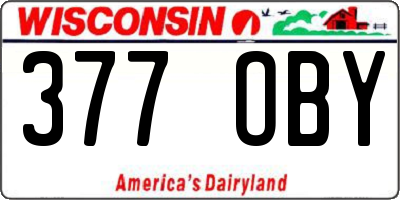WI license plate 377OBY
