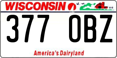 WI license plate 377OBZ