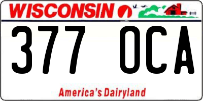 WI license plate 377OCA