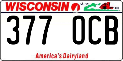 WI license plate 377OCB