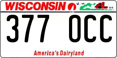 WI license plate 377OCC
