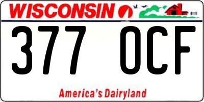WI license plate 377OCF
