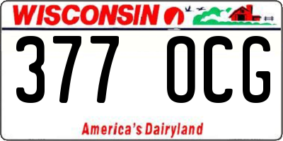 WI license plate 377OCG