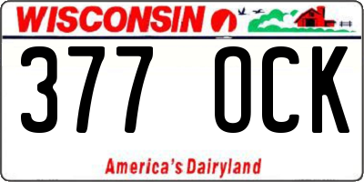 WI license plate 377OCK