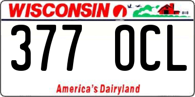WI license plate 377OCL