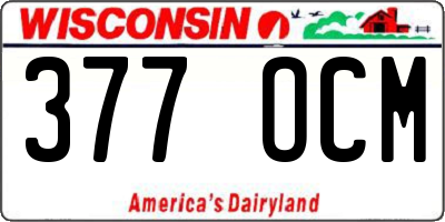 WI license plate 377OCM