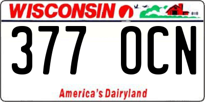 WI license plate 377OCN