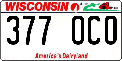 WI license plate 377OCO