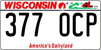 WI license plate 377OCP