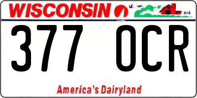WI license plate 377OCR