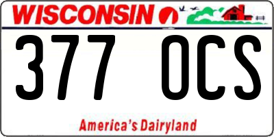 WI license plate 377OCS