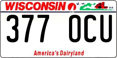 WI license plate 377OCU