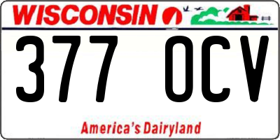 WI license plate 377OCV