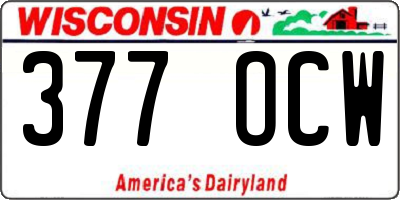 WI license plate 377OCW