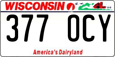 WI license plate 377OCY