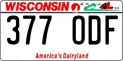 WI license plate 377ODF