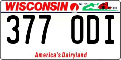 WI license plate 377ODI