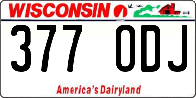 WI license plate 377ODJ