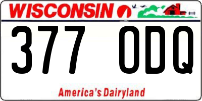 WI license plate 377ODQ