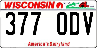 WI license plate 377ODV