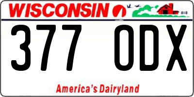 WI license plate 377ODX