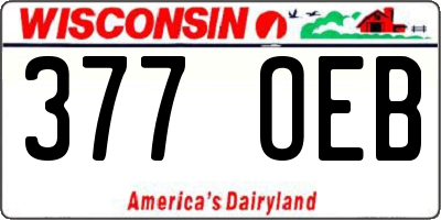 WI license plate 377OEB