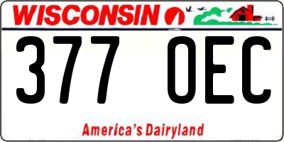 WI license plate 377OEC